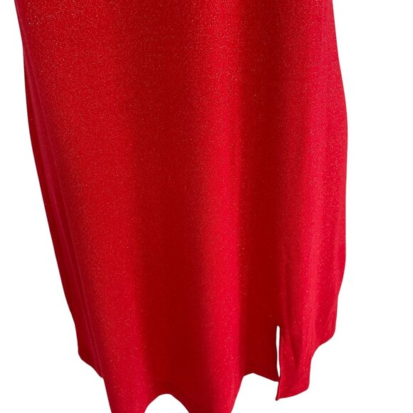 INC Red Sparkle Robe Nightgown Set XS Metallic Holiday Intimates Lounge Sleep - Picture 10 of 16